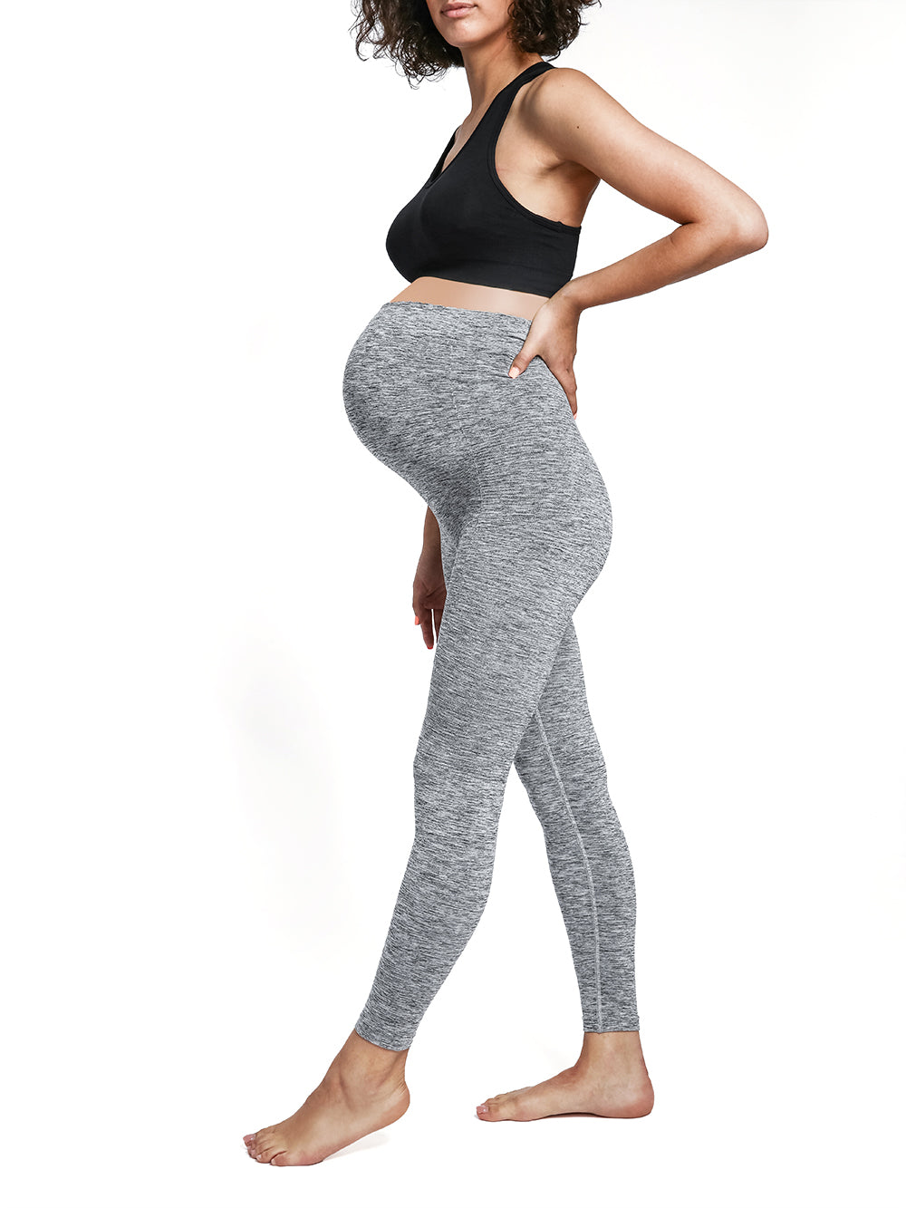 THE GREY SEAMLESS PREGNANCY LEGGINGS – SPRY