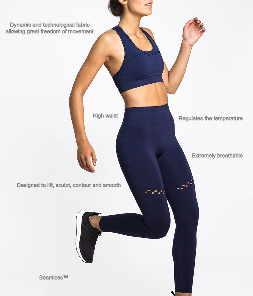 Legging de sport femme Mt Unite Seamless - Bleu, Textiles